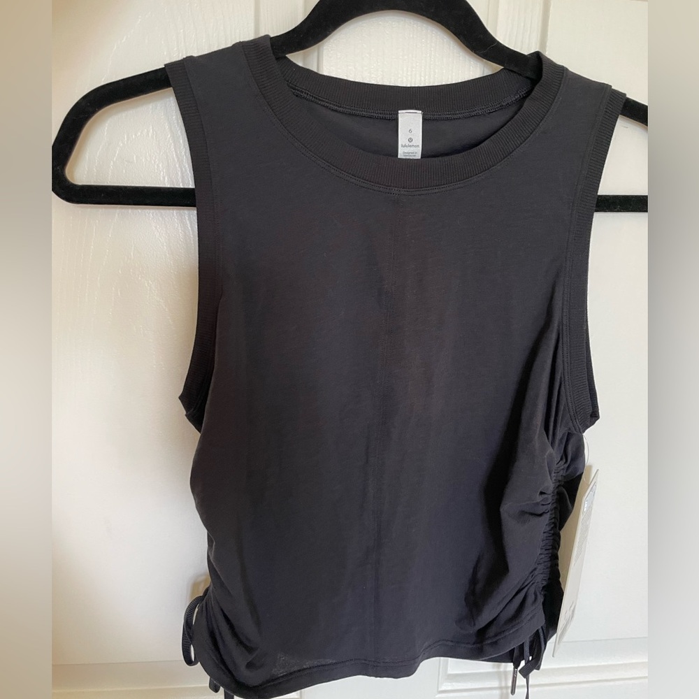 lululemon athletica Black Ruched Side Tank